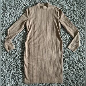 Cream Sweater Maternity Dress